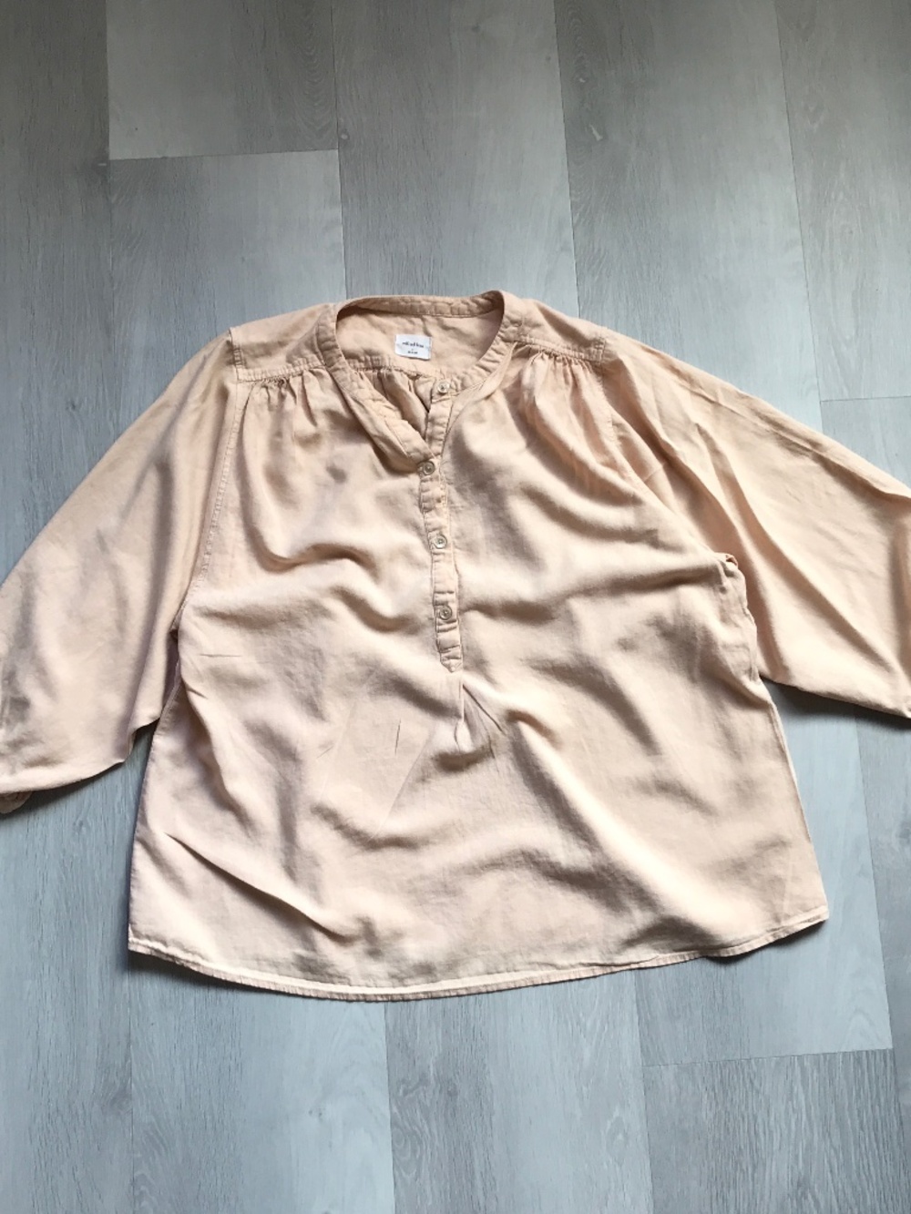 WILFRED FREE BLOUSE CREAM 3/4 LONG BALLOON SLEVES SLOUCHY OVERSIZED TOP SMALL
